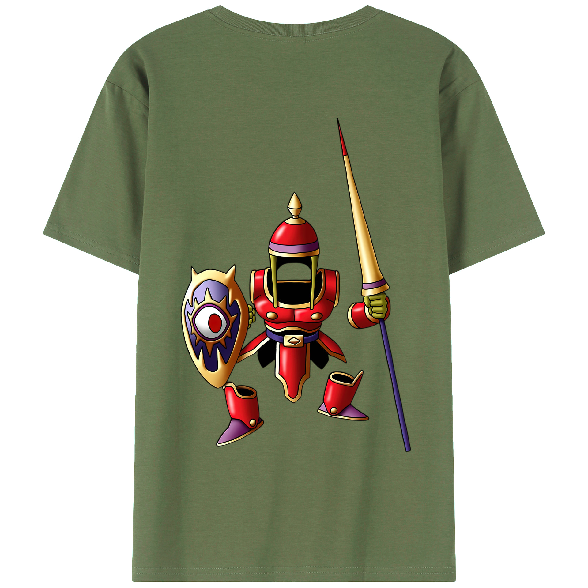 （画像用） ドラゴンクエスト Doragon Kuesuto Dragon Quest 綿100％ メンズ半袖Tシャツ（バックプリント） 通気性
